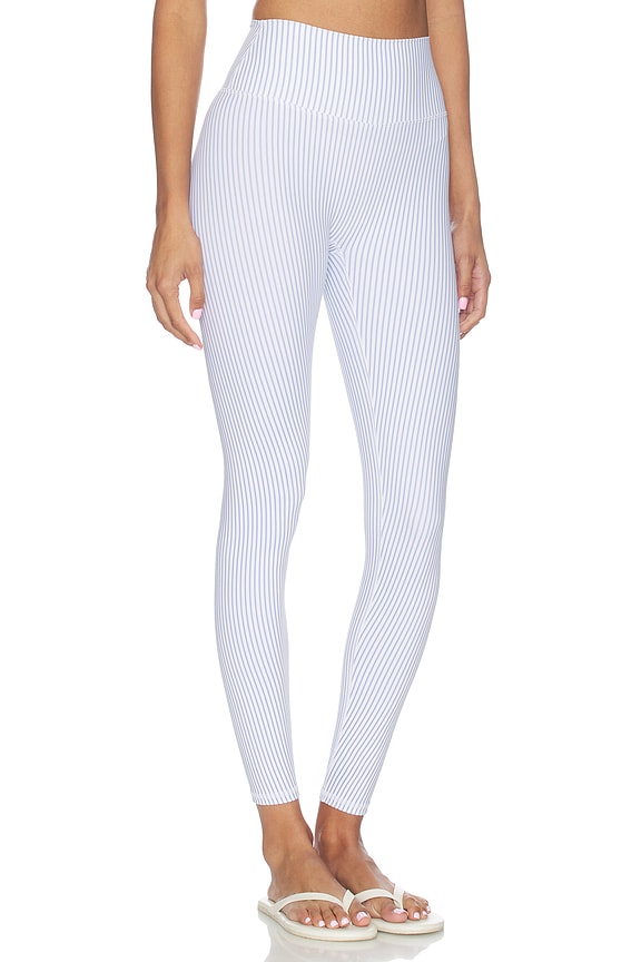 view 2 of 6 Full Length Legging in Harbor Blue Pinstripe