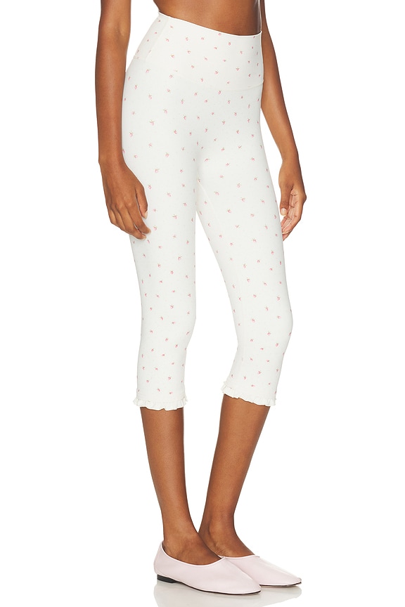 view 2 of 6 Ruffle High Rise Capri Legging in Strawberry Cream