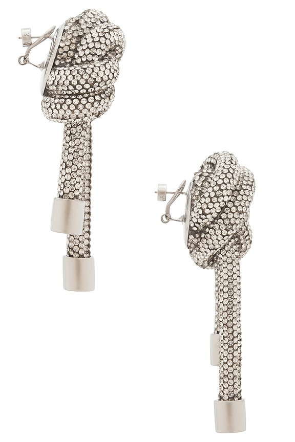 view 2 of 2 Crystal Knot Earrings in Clear Crystal & Silver