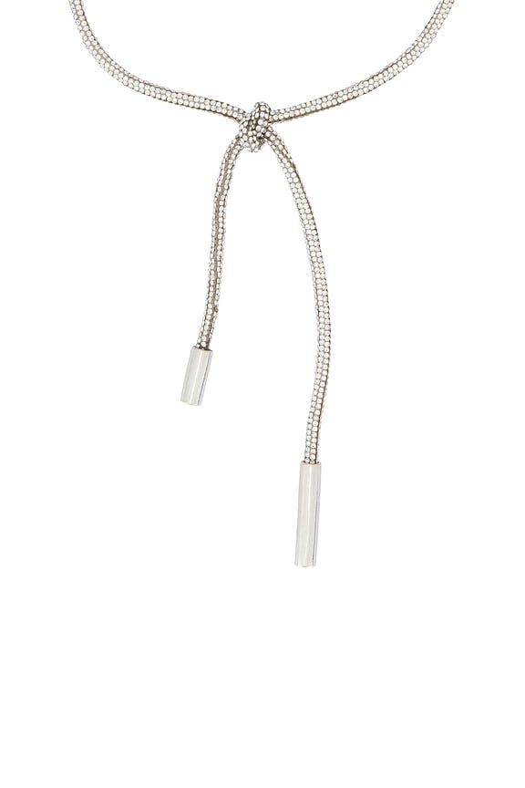 view 2 of 3 Crystal Knot Necklace in Clear Crystal & Silver