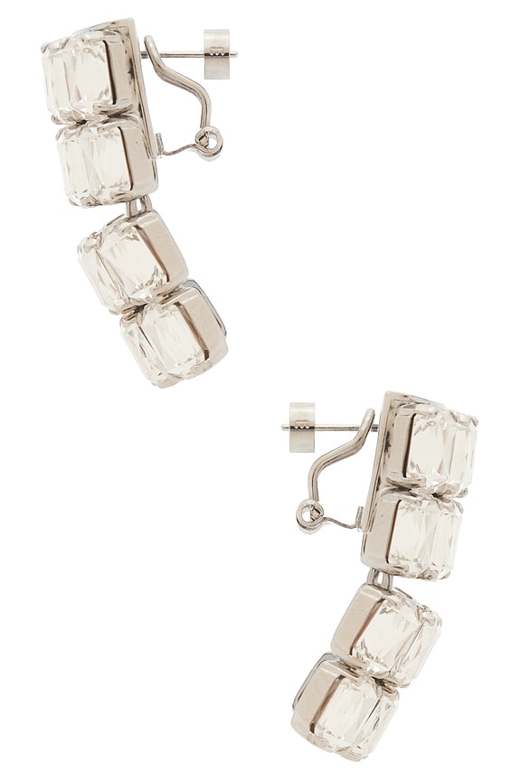 view 2 of 2 Crystal Pave Earrings in Clear Crystal & Silver