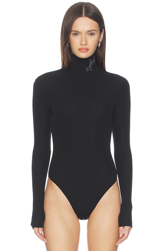 view 2 of 6 TURTLENECK LOGO ボディスーツ in Black