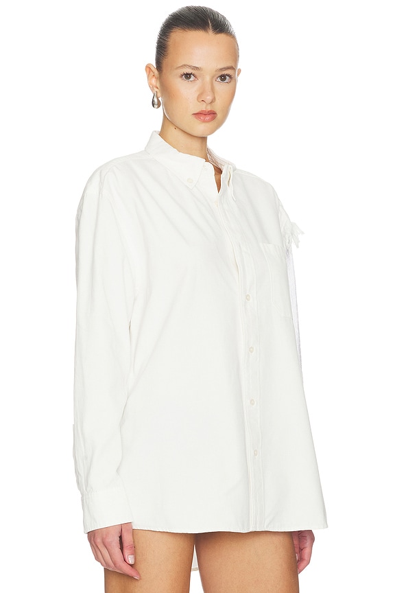 view 2 of 6 Deconstructed Sequin Oxford Shirt in White