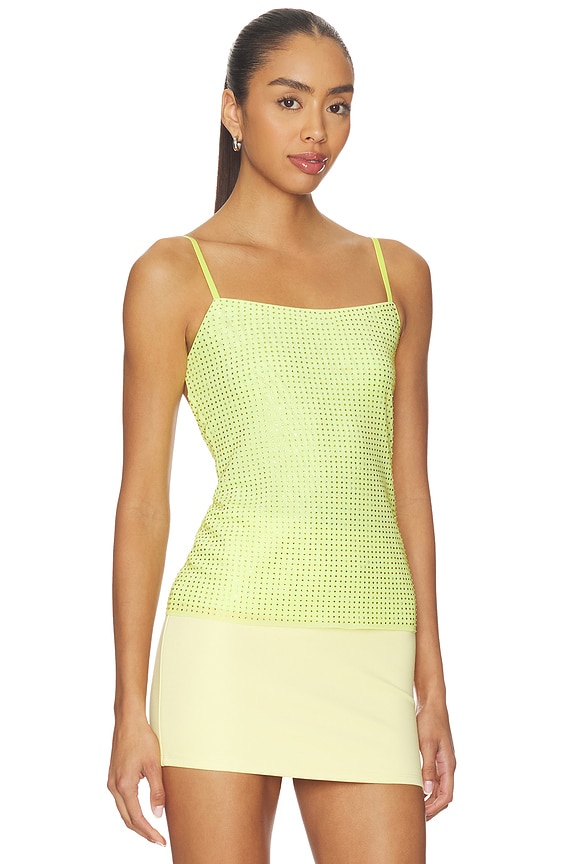 view 2 of 5 Crystal Hotfix Cami Top in Limoncello