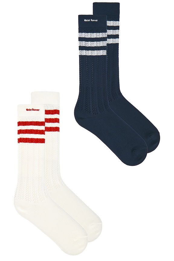 view 2 of 3 Cro Hi Sock in White & Navy