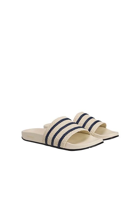 view 2 of 5 Adilette Slides in Wonder White & Night Indigo