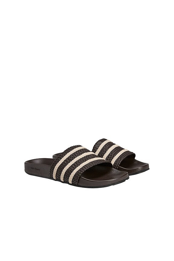 view 2 of 5 Adilette in Dark Brown, Wonder White, & Night Brown