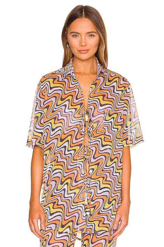view 2 of 5 CAMISA VACATION in Retro Swirl