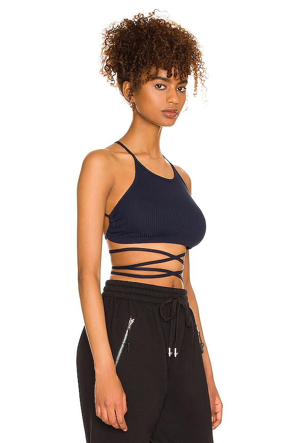 view 2 of 4 Seamless Backless Wrap Top in Black