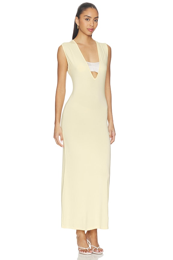 view 2 of 3 VESTIDO MIDI ESCOTADO TATE in Citron