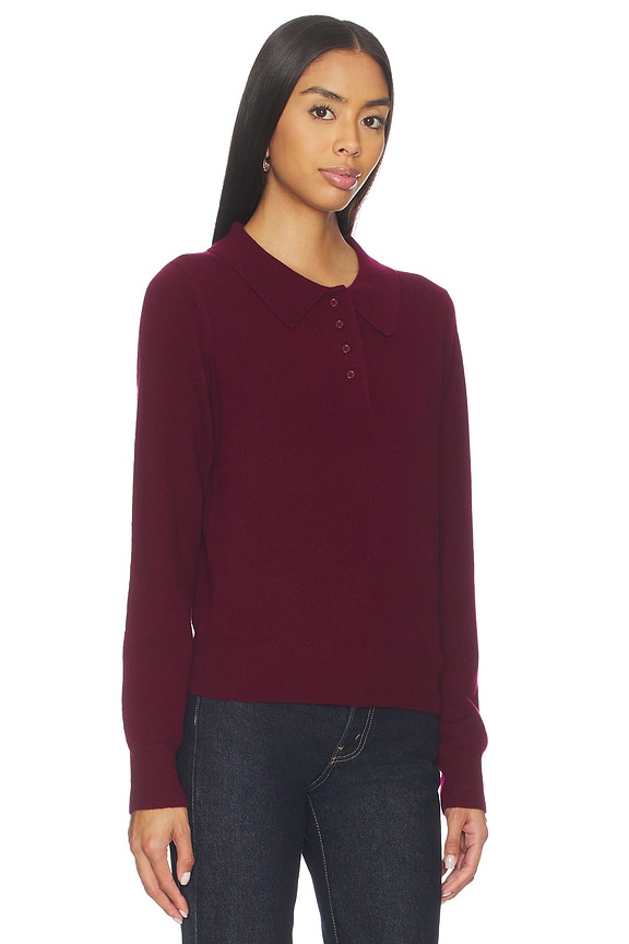 view 2 of 4 Tove Cashmere Polo in Burgundy