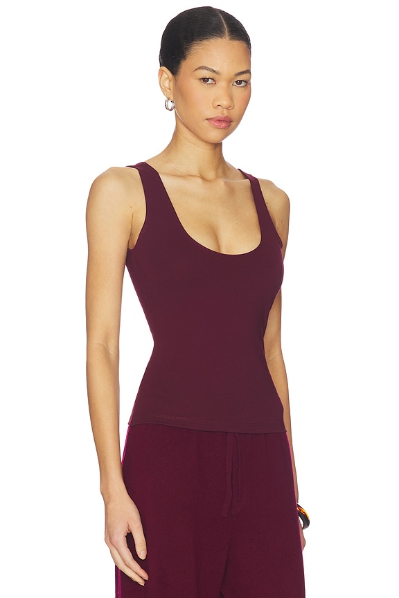 view 2 of 4 Inez Scoop Tank in Merlot
