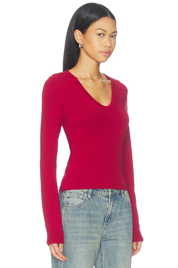 view 2 of 4 Reed Top in Cherry Red