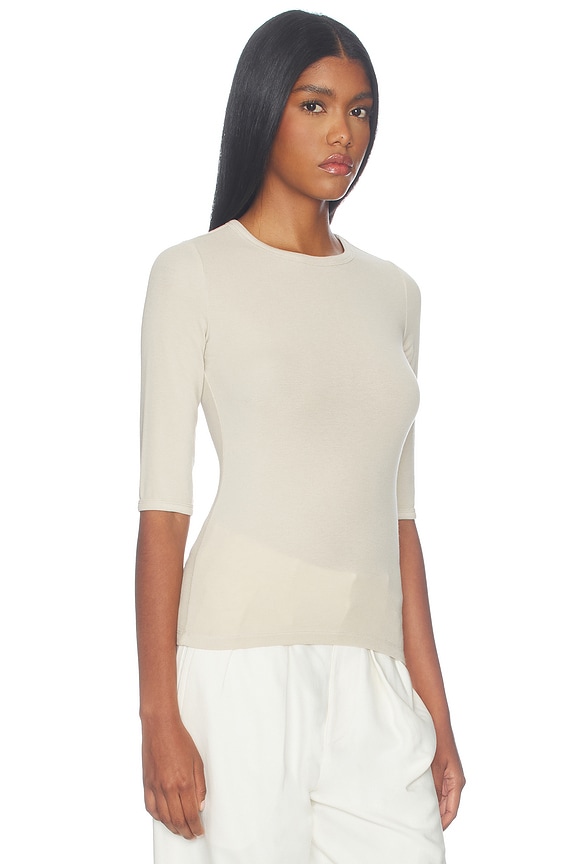 view 2 of 4 Lee Cropped Sleeve Top in Stone