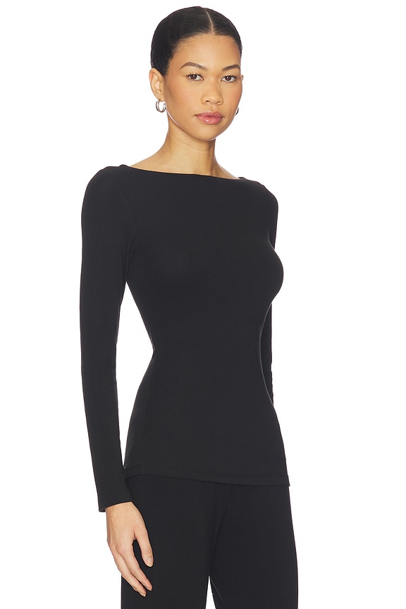 view 2 of 4 Lane Boatneck Top in Black
