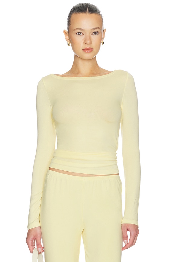 view 1 of 4 LANE 보트넥 탑 in Butter