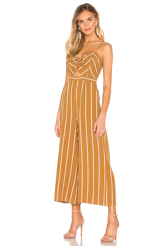 view 2 of 3 DYLAN ジャンプスーツ in Gold & White Stripe