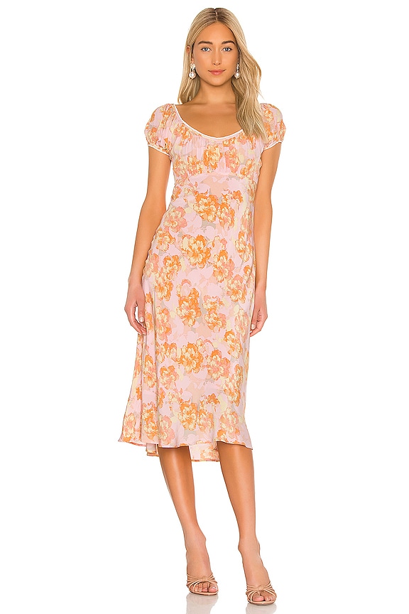 view 1 of 3 Caprice Dress in Pink Papaya Floral