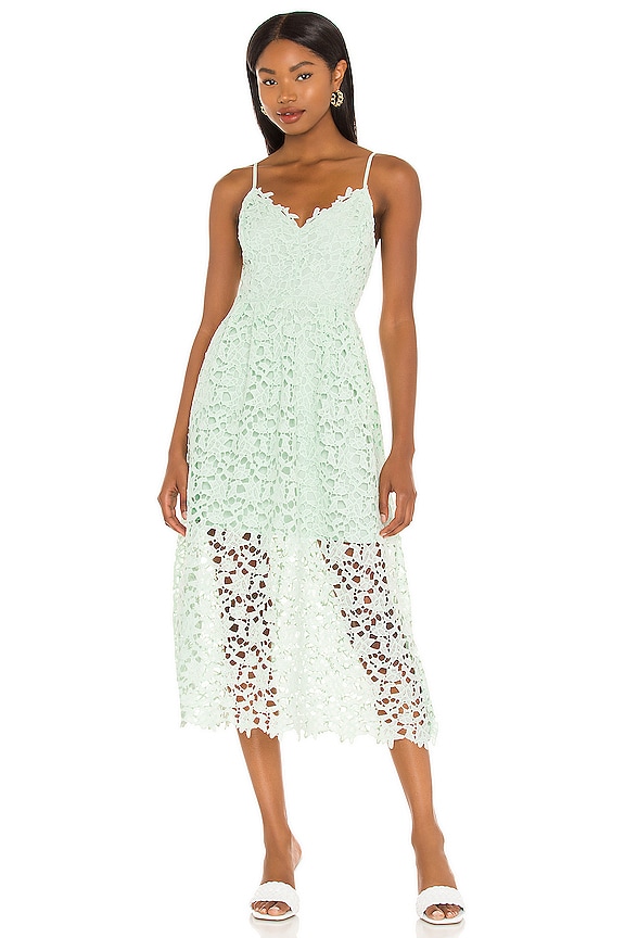 view 1 of 3 ROBE MI-LONGUE LACE A LINE in Mint