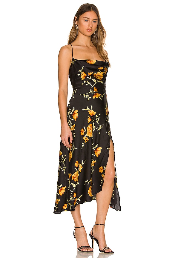 view 2 of 3 Gaia Dress in Black & Gold Floral