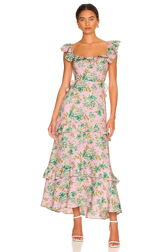 view 2 of 4 Lysette Midi Dress in Orchid Green Floral