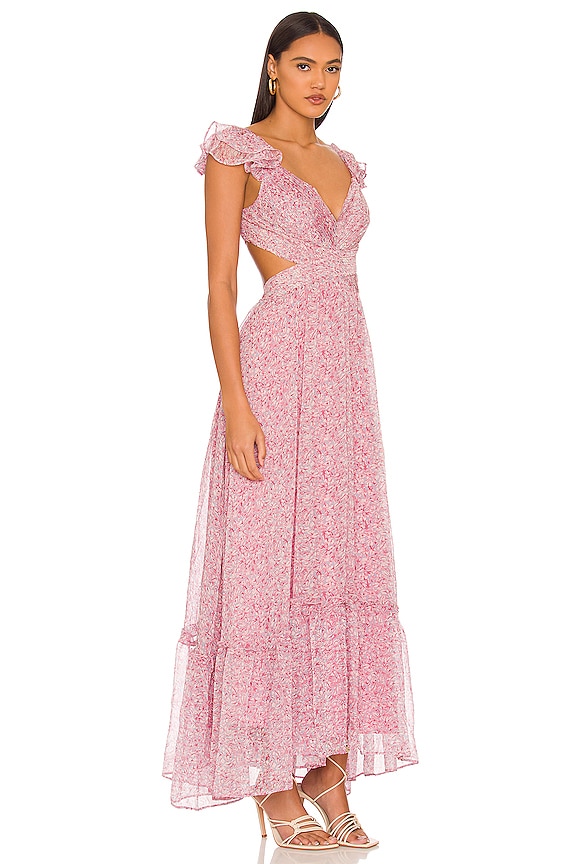 view 2 of 3 Primrose Dress in Dark Fuchsia Multi