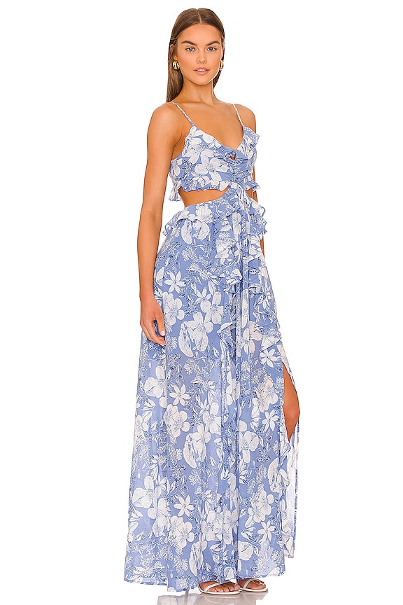 view 2 of 3 Palace Dress in Blue & White Floral