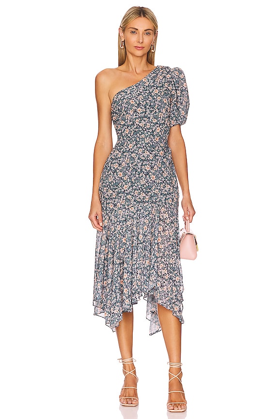 view 1 of 3 Santorini Dress in Blue & Peach Multi Floral