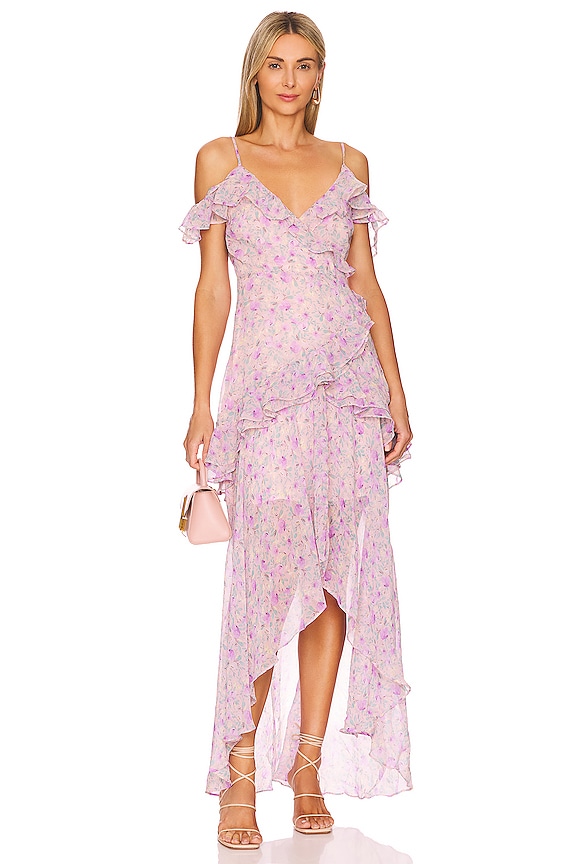 Astr The Label Ruffle Maxi Dress In Lilac Purple Multi Revolve 3475