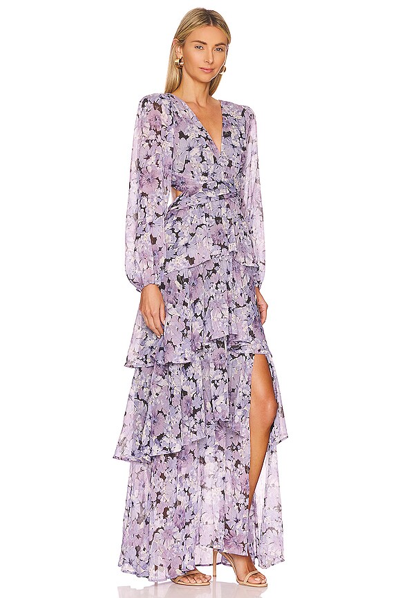 view 2 of 4 Anora Maxi Dress in Black & Purple Floral