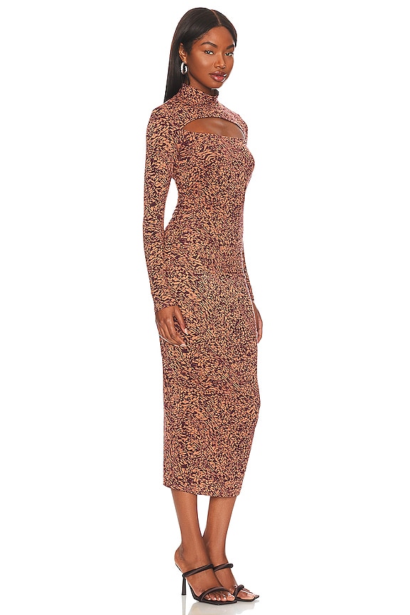 view 2 of 3 LEIGHTON ドレス in Eggplant & Nude Combo