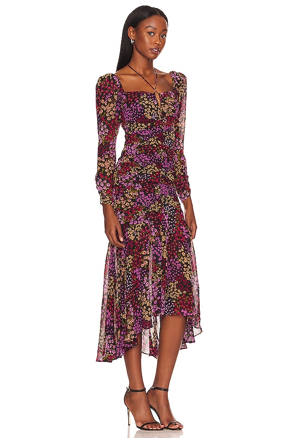 view 2 of 3 Athena Midi Dress in Black & Red Multi Floral