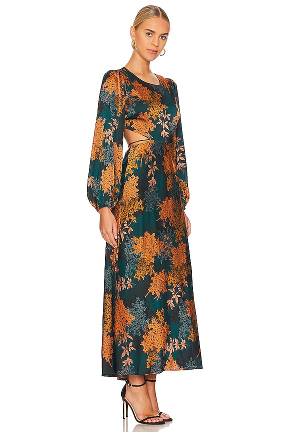 view 2 of 3 Quinn Midi Dress in Green & Rust Floral