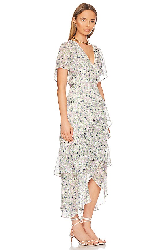 view 2 of 4 Adella Dress in Green & Purple Floral