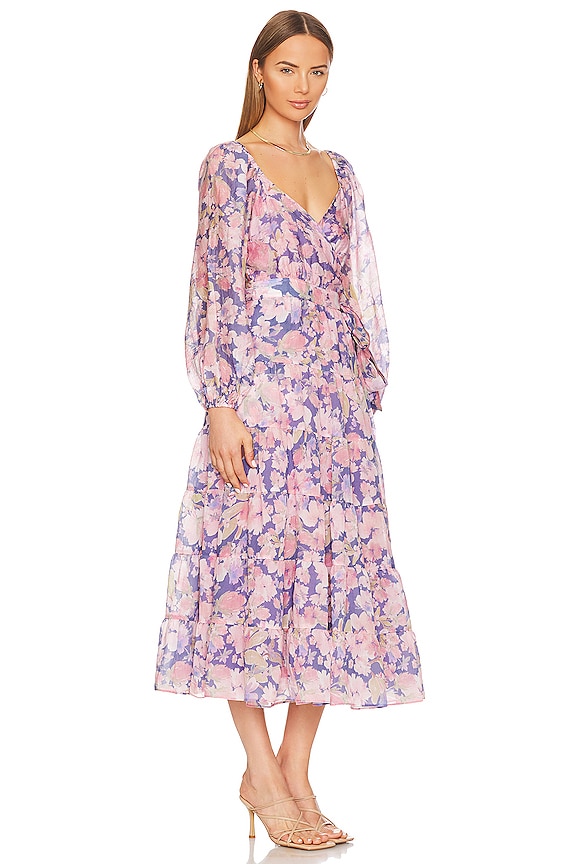 view 2 of 3 Jannika Dress in Purple & Pink Floral