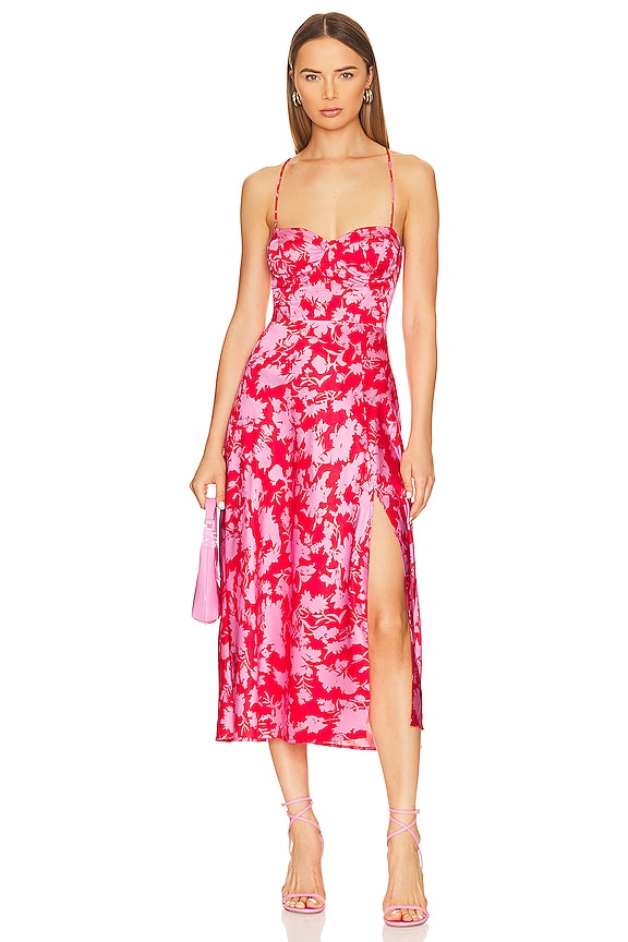 ASTR the Label Gala Dress in Red & Pink Floral | REVOLVE