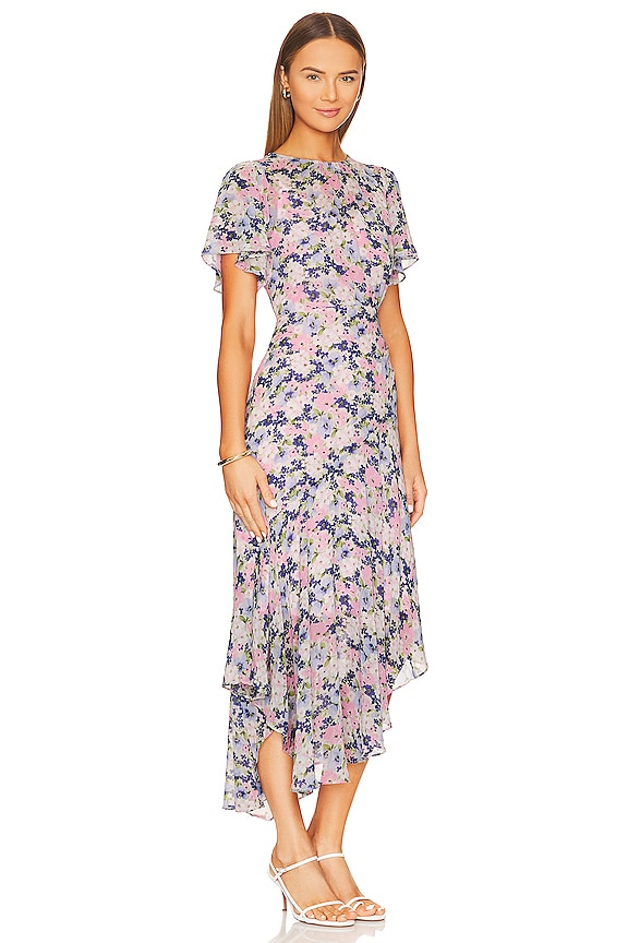 view 2 of 4 플러터 슬리브 맥시 드레스 in Pink & Blue Floral