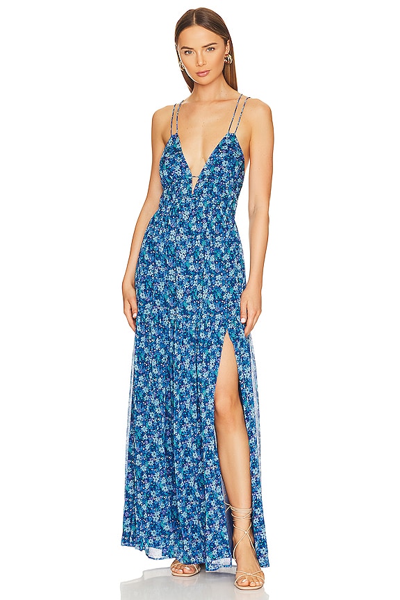 ASTR the Label Ryliana Dress in Blue Floral | REVOLVE