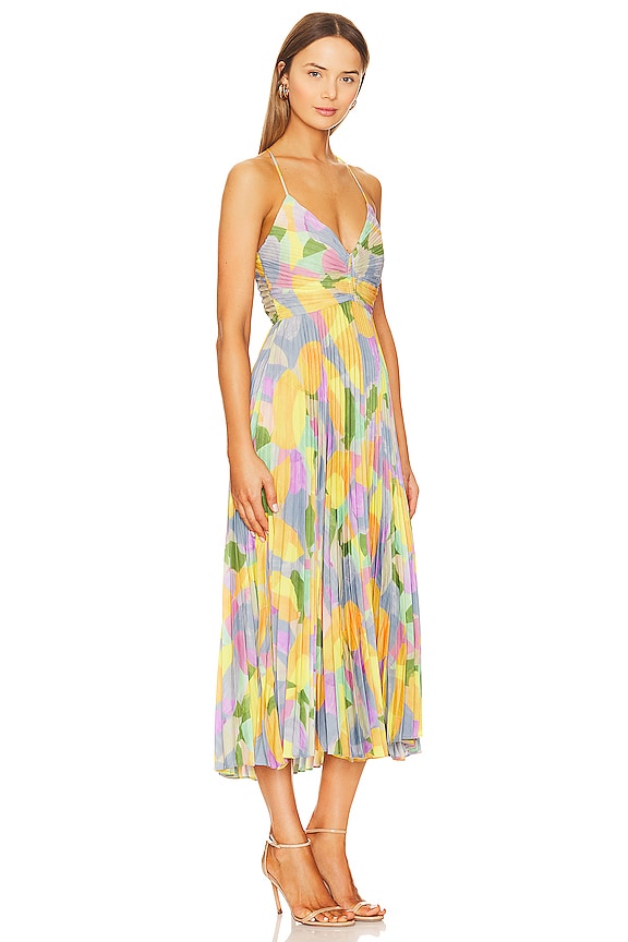 view 2 of 3 Blythe Dress in Yellow & Lilac Abstract