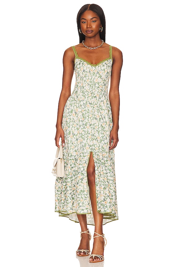 ASTR the Label Yamila Dress in Olive & Yellow Floral | REVOLVE