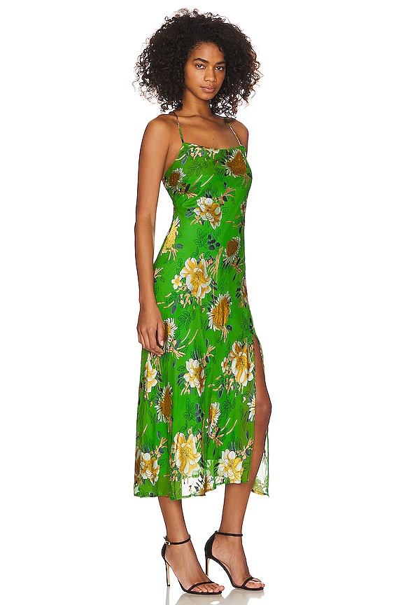 view 2 of 3 Gaia Dress in Green & Pink Floral
