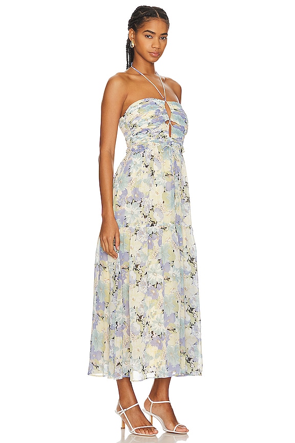 view 2 of 3 Rozina Dress in Blue & Green Floral