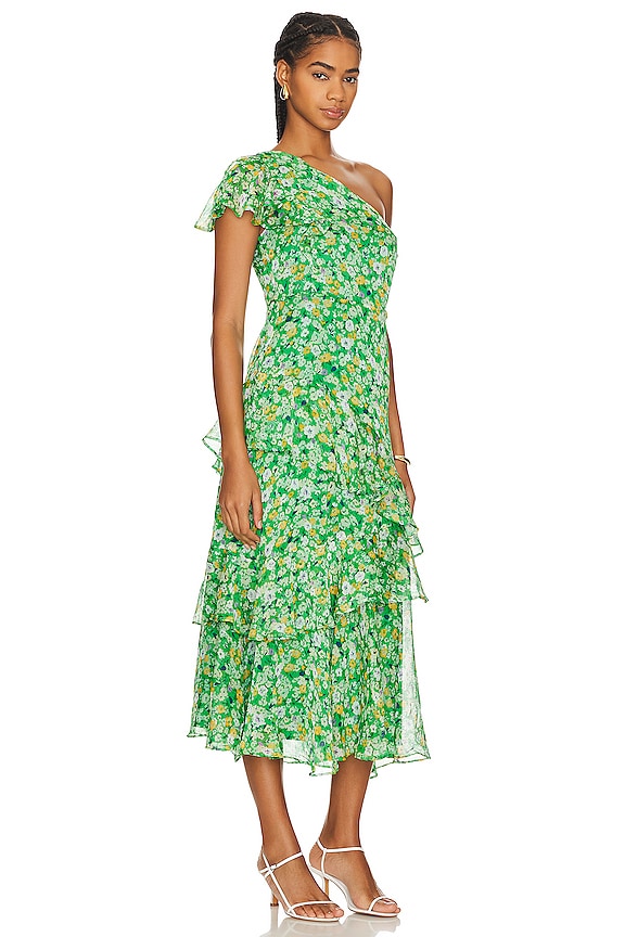 view 2 of 3 Victoriana Dress in Bright Green Floral