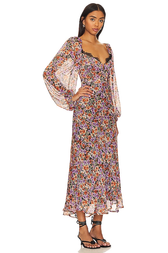 view 2 of 4 Sylvie Dress in Orange & Purple Floral