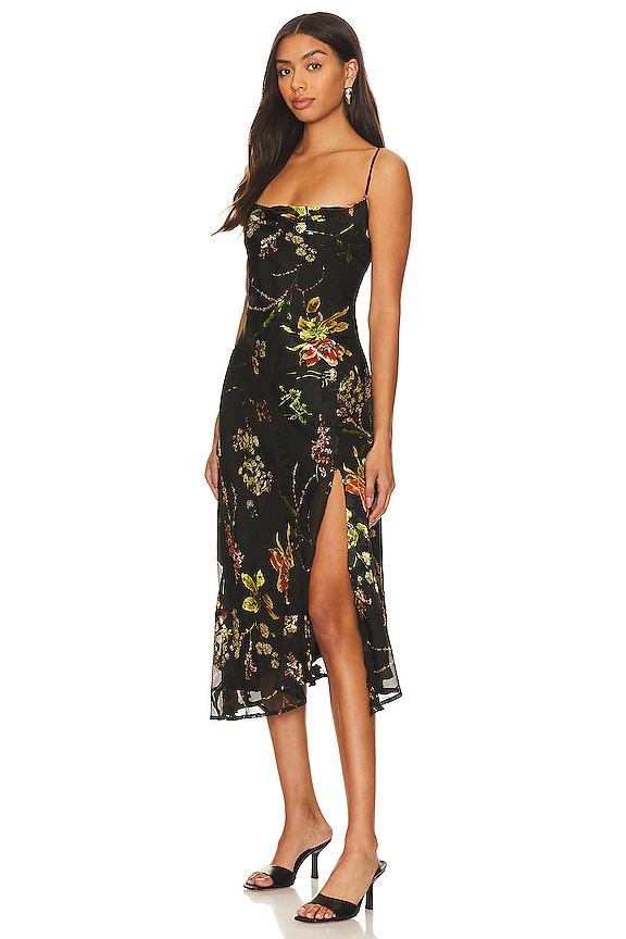 view 2 of 3 Gaia Dress in Black & Orange Burnout