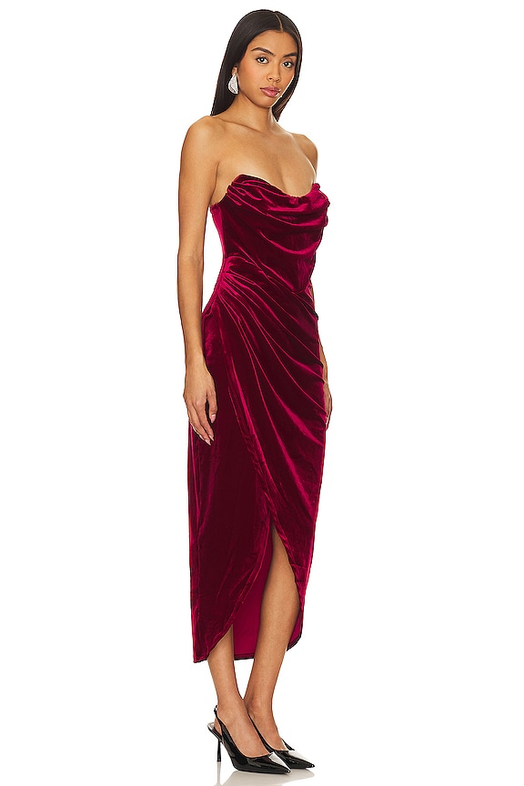 view 2 of 3 Meghan Velvet Dress in Crimson Red