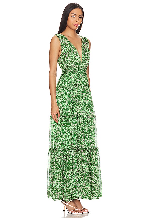 view 2 of 3 Edessa Dress in Green Pink Floral