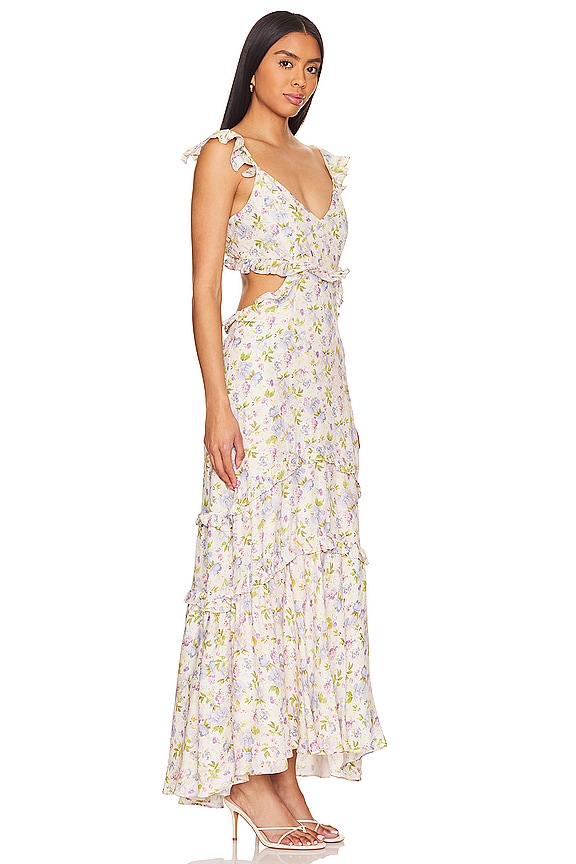 view 2 of 3 Cassis Dress in Taupe Purple Floral