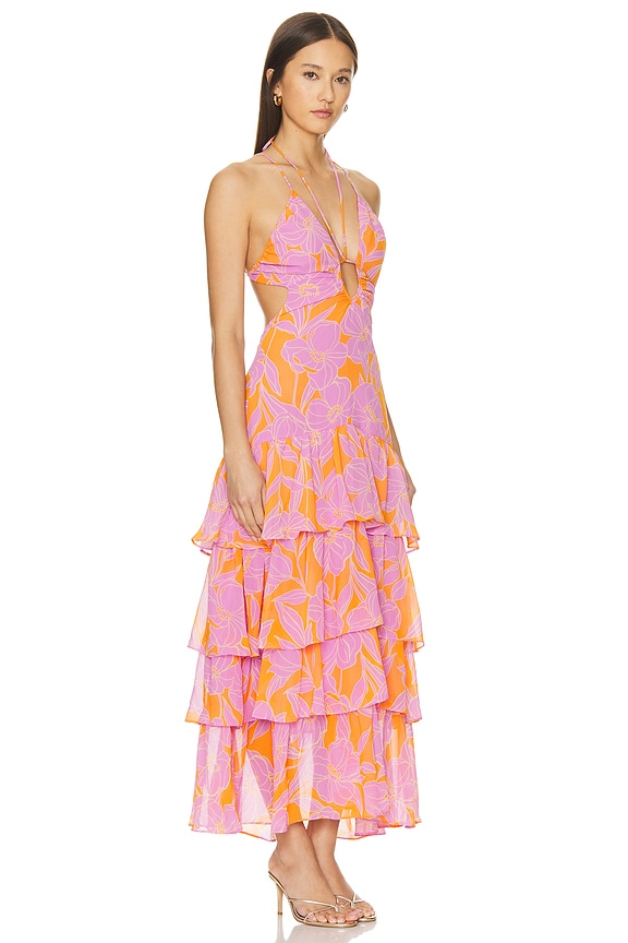 view 2 of 3 ANEIRA 원피스 in Orange & Purple Floral
