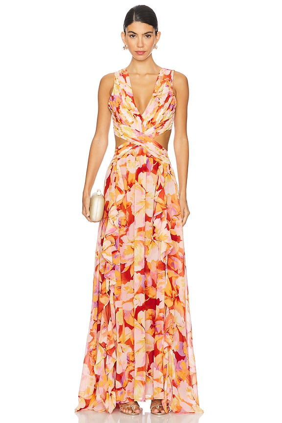 view 2 of 4 ROBE MAXI NOYA in Rust Yellow Floral